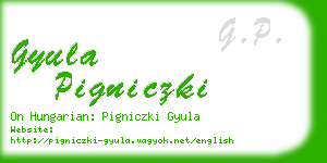 gyula pigniczki business card